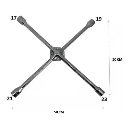 Chave De Roda Cruz Aço Profissional 50cm - Reforçada