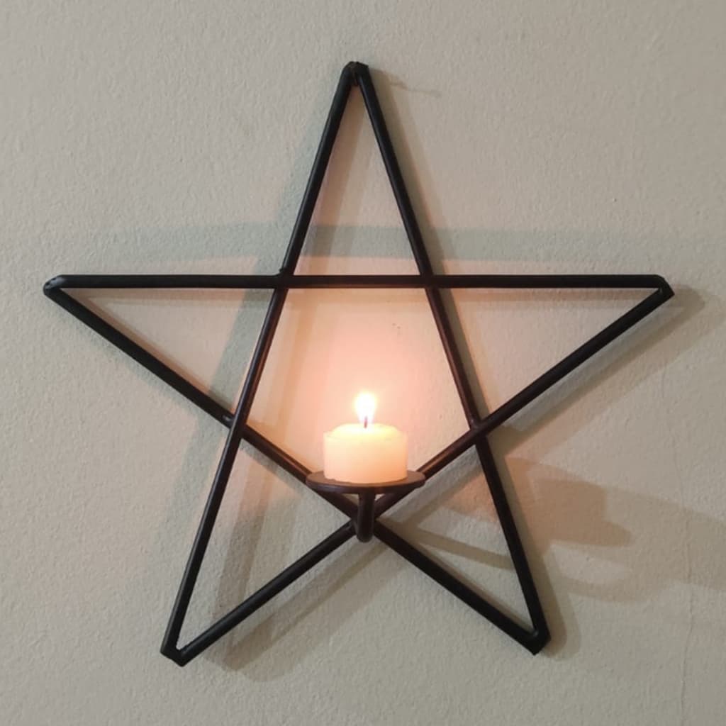 Pentagrama Castiçal Candelabro Porta Vela 7 Dias Ferro |  WitzSmith