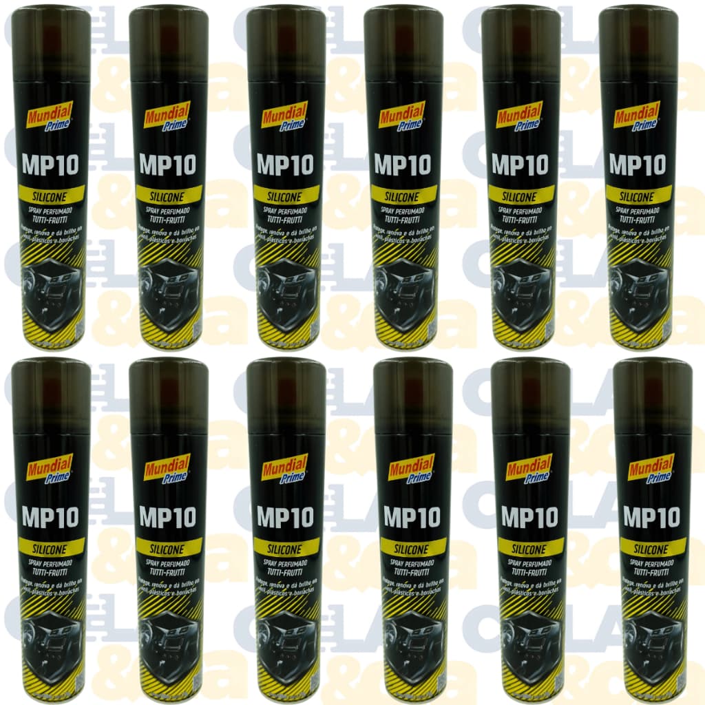 Kit 12 Silicone Spray Para Acabamentos Gerais Da Brilho 300ml Mundial Prime.