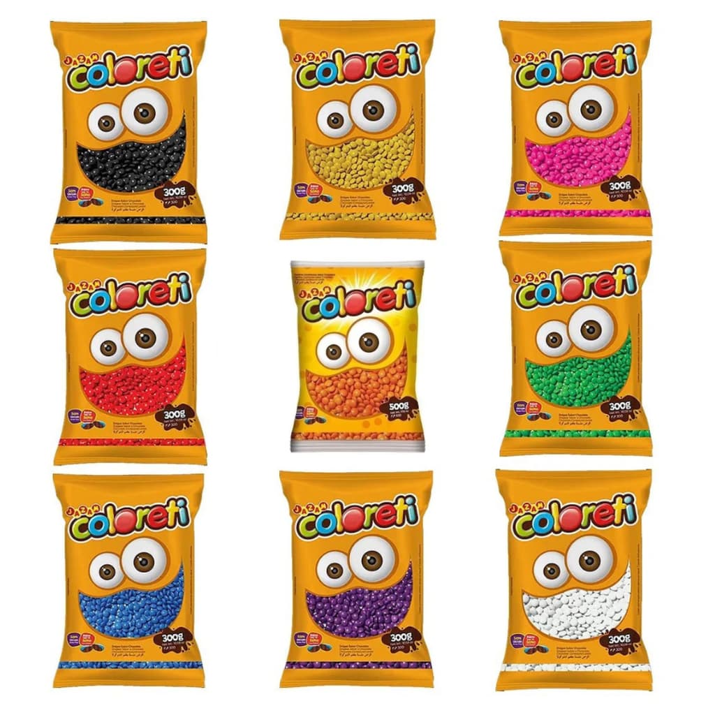 Confete de Chocolate 500g - Coloreti - Confeito tipo M&M - Escolha a Cor Diversas - Jazam