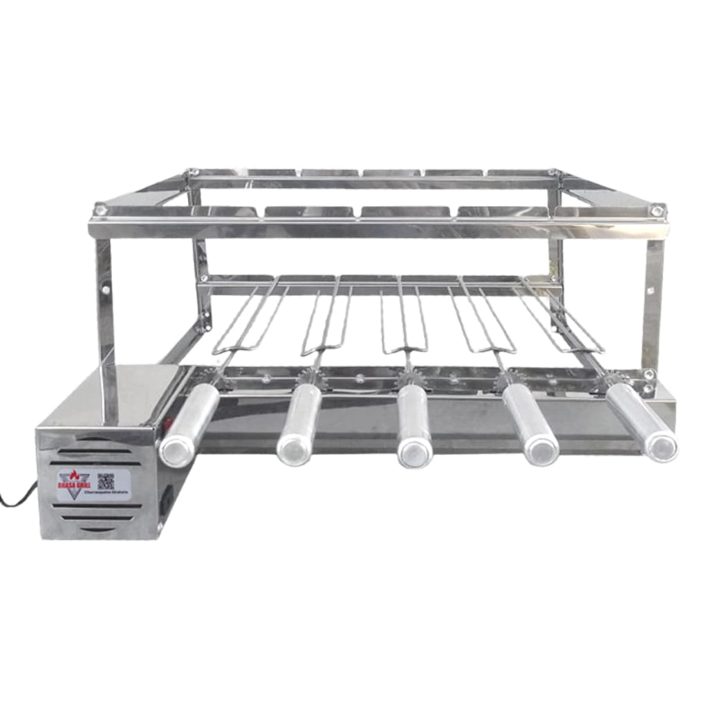 Brasa Grill Gira 5 Espetos 70 Cm Largura Churrasqueira Gourmet Sem Sobra do Motor