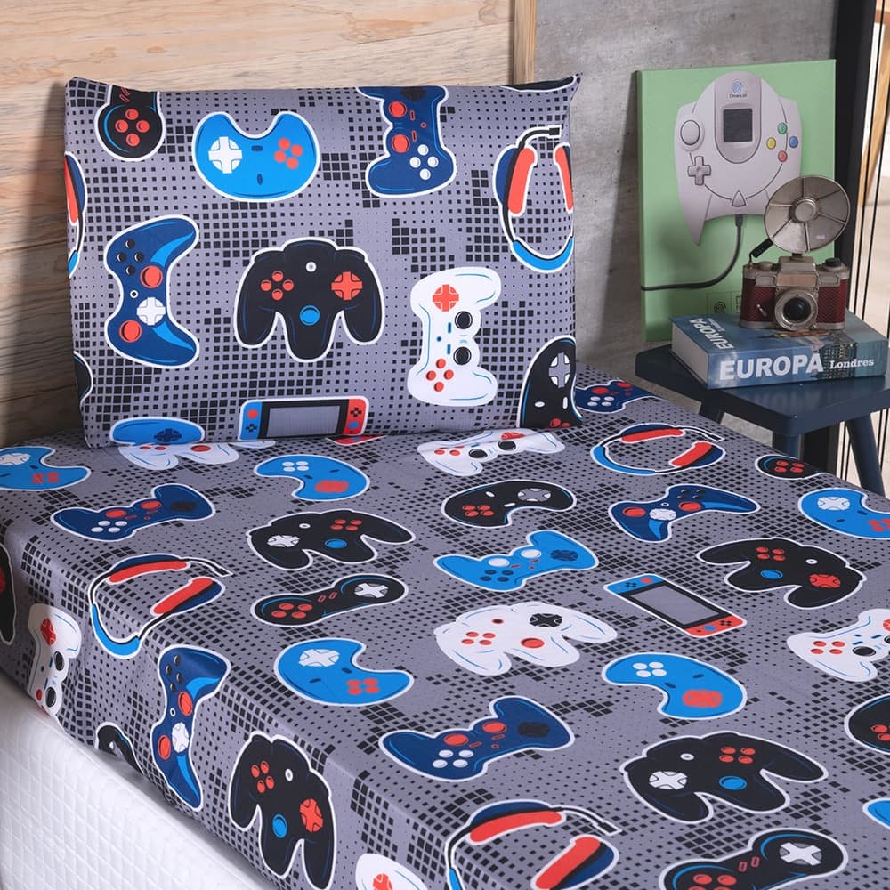 Jogo de Cama Alegria Solteiro 02 Peças Infantil c/Elástico