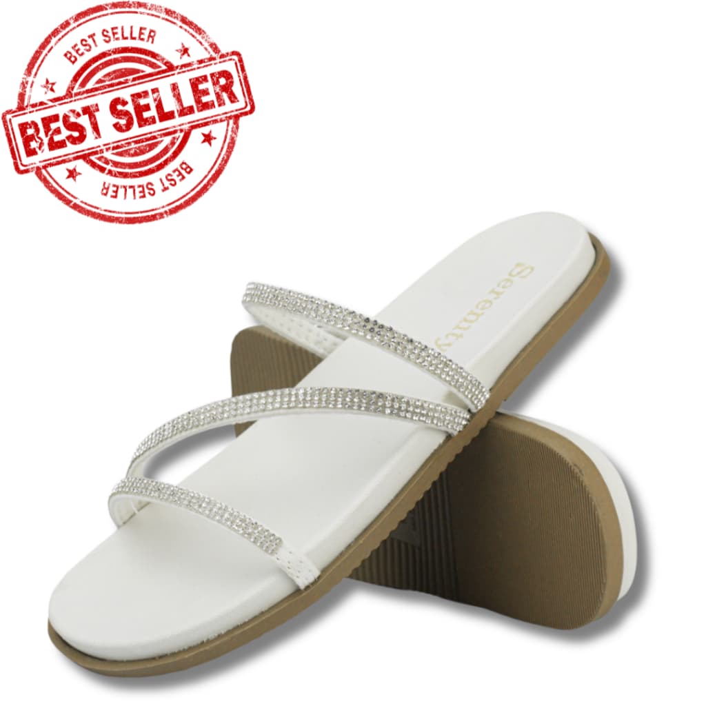 Sandália Papete Estilo Birken Rasteirinha Feminina Strass