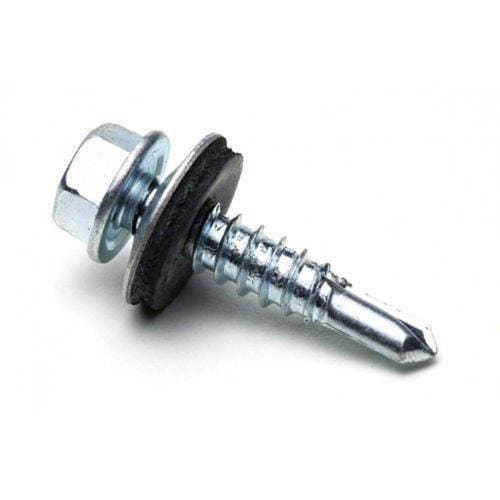 📦 Caixa com 100 Parafusos Brocante 5,5x100mm (12X4") – Cabeça Sextavada + Arruela Neoprene 🔩 Resistência e Qualidade!