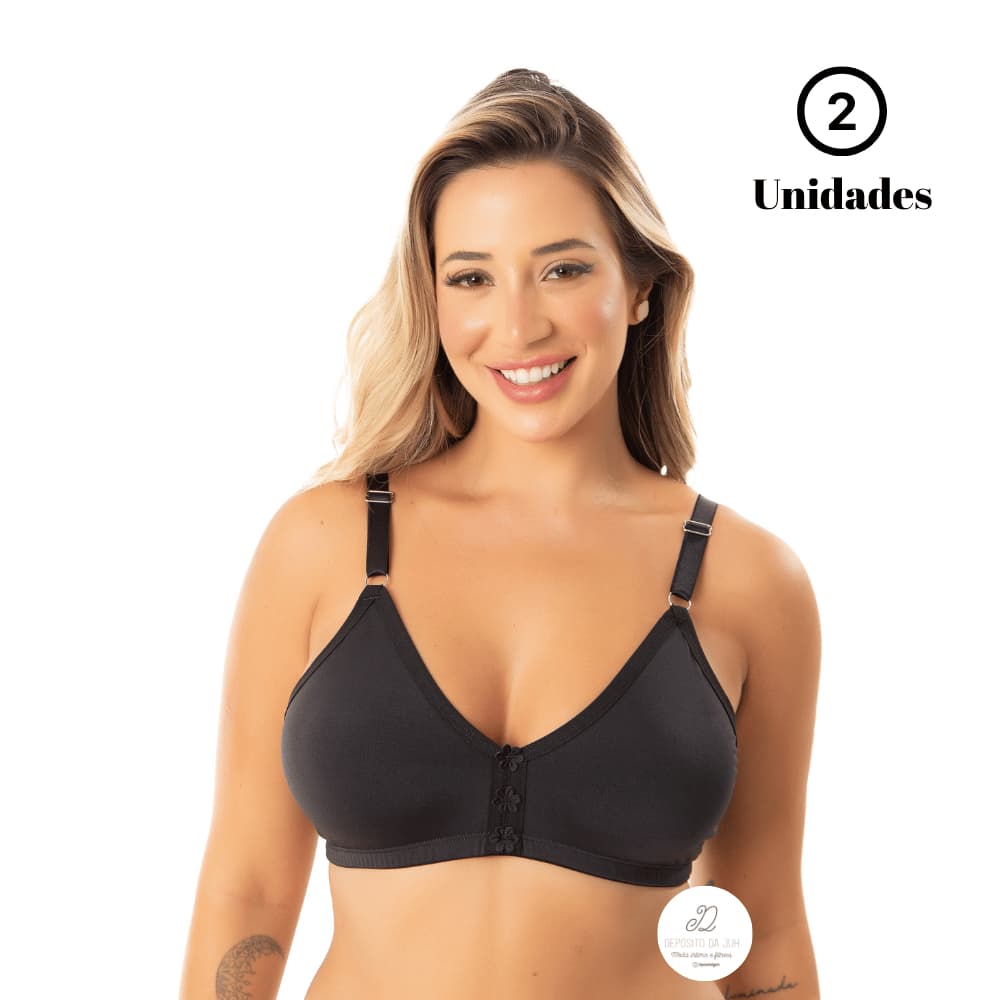 Kit 2 Sutiã Reforçado Feminino Alça com Sustentação Sem Bojo e Sem Aro Confortável