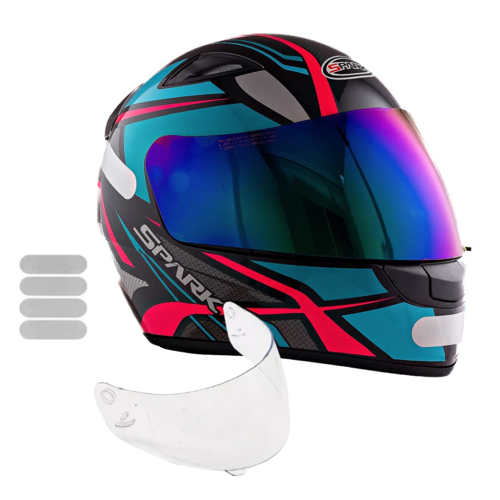 Capacete Feminino Moto Ebf Tiffany Mais Viseira Camaleão Adesivo