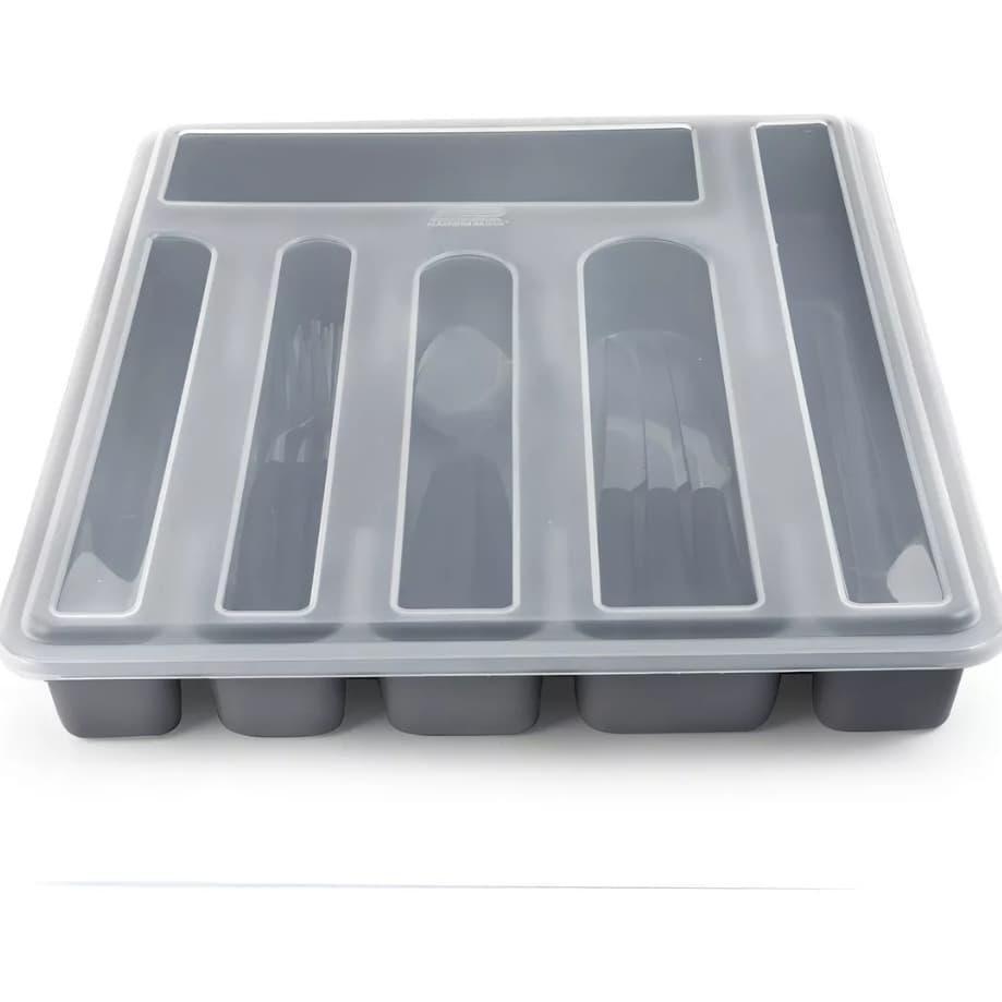 Porta Talher Com Tampa 6 Divisórias Organizador De Gaveta Espaçoso Resistente