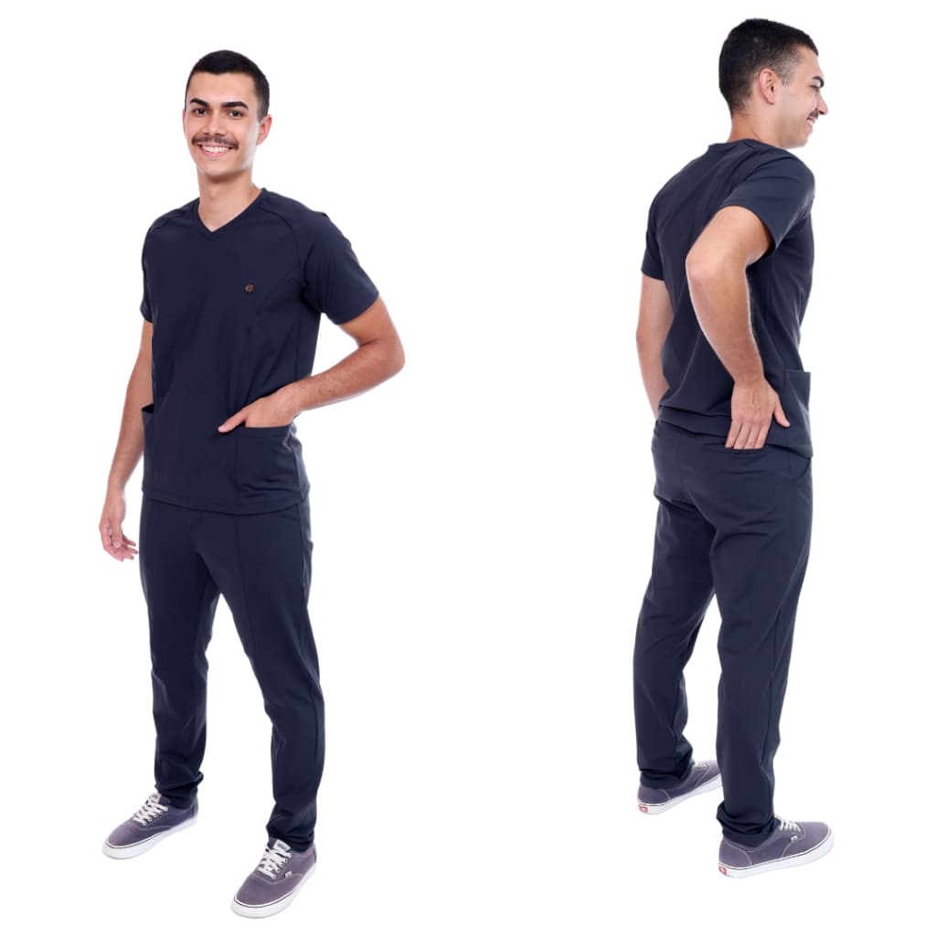 Conjunto Scrub Pijama Cirurgico Palermo Preto Masculino
