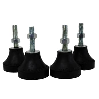 04 Peças Amortecedor Pé Nivelador Sapata De Borracha Parafuso N1 1/4 200KG