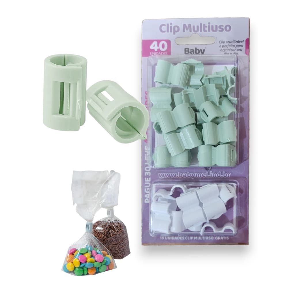 Clip Multiuso Lacre Veda Saco 30 Unidades +10 - Baby Mel