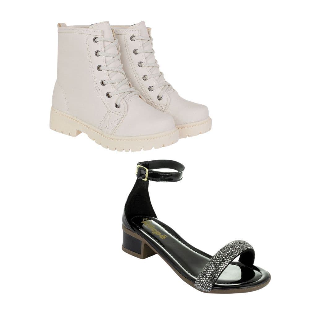 Kit 2 Pares Bota e Sandália Feminina Infantil Juvenil La Requinte