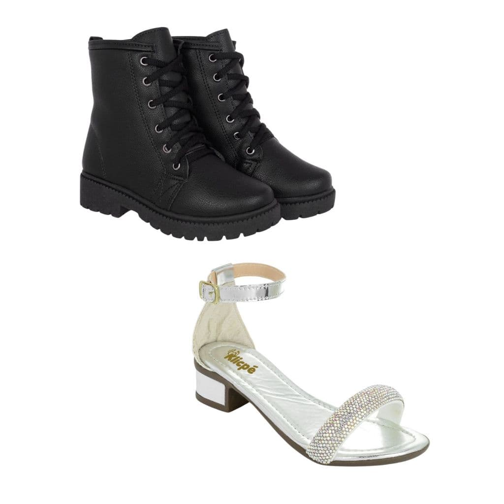 Kit 2 Pares Bota e Sandália Feminina Infantil La Requinte