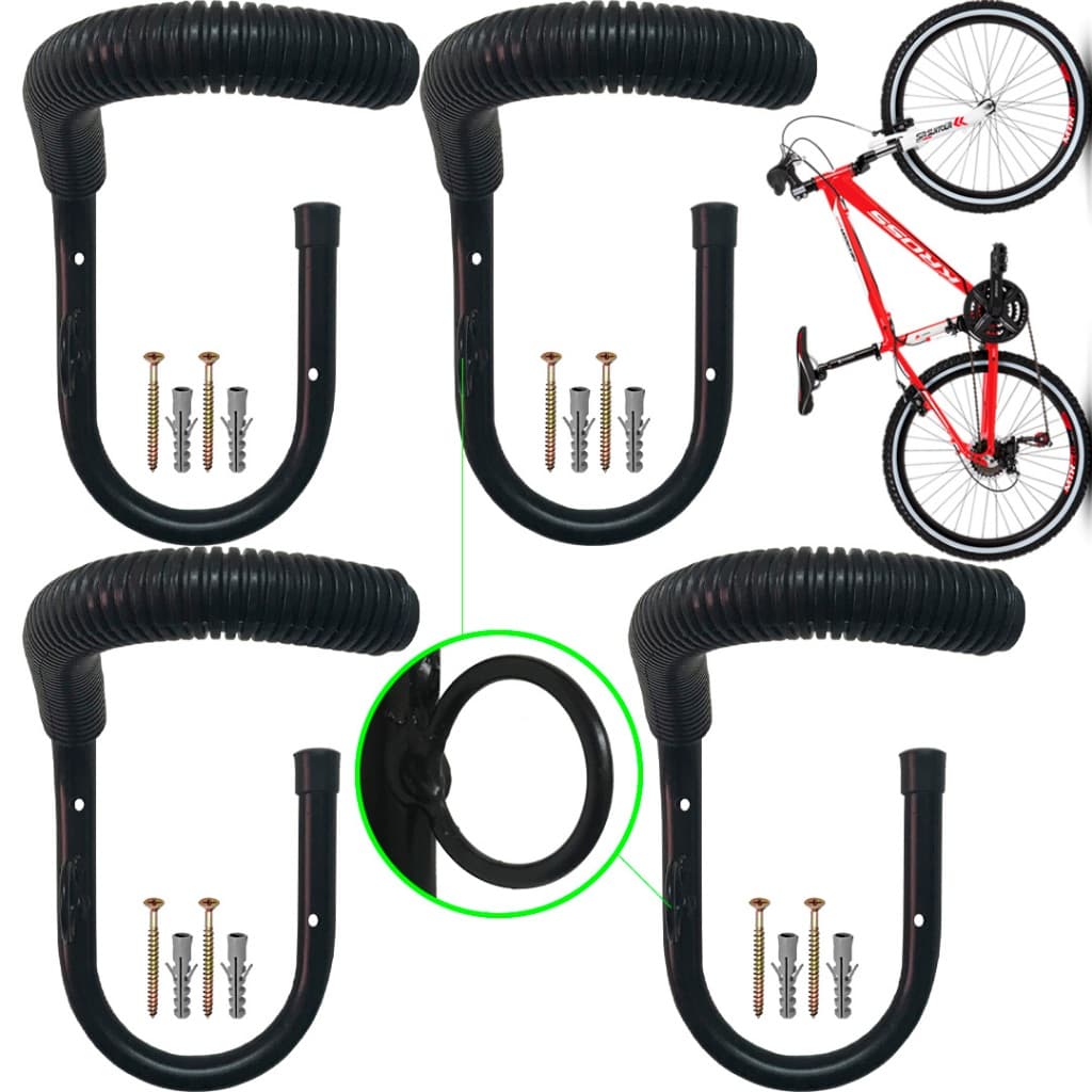Kit 4 Gancho Suporte Bike Parede Pendurar Bicicleta Vertical