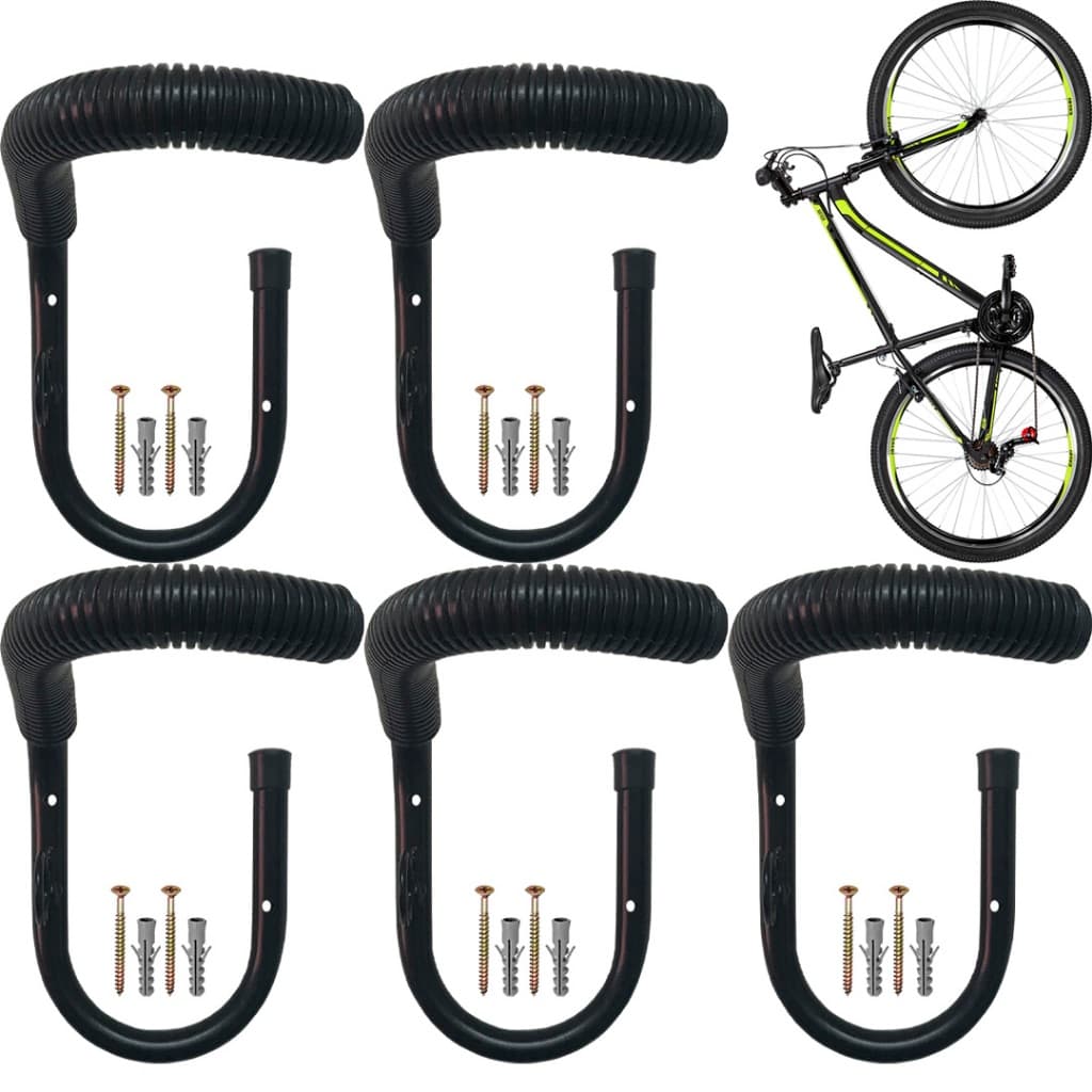Kit 5 Gancho Suporte Bike Parede Pendurar Bicicleta Vertical
