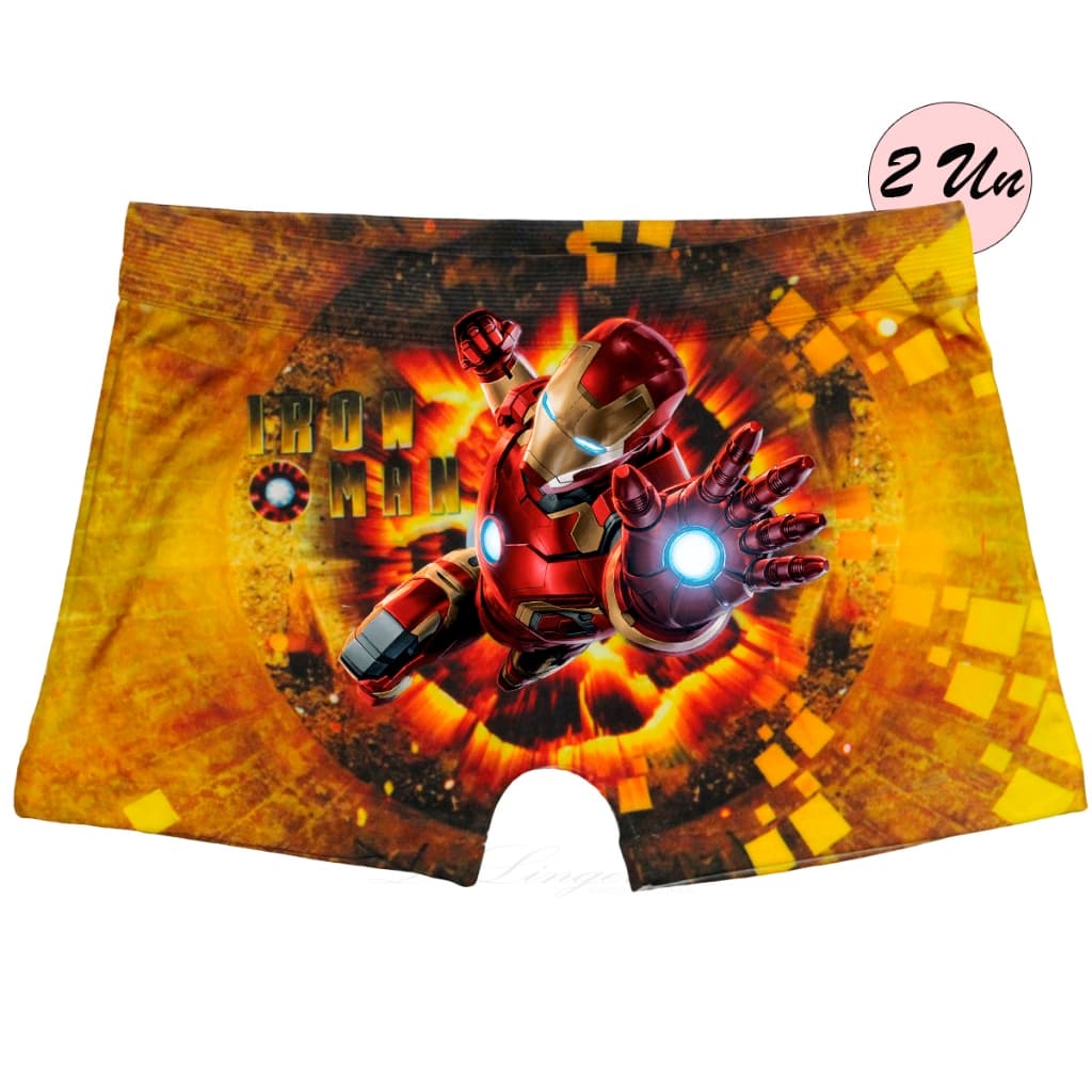 KIT 2 Cuecas Boxer Infantis Estampadas Herois e Personagens Sublimado