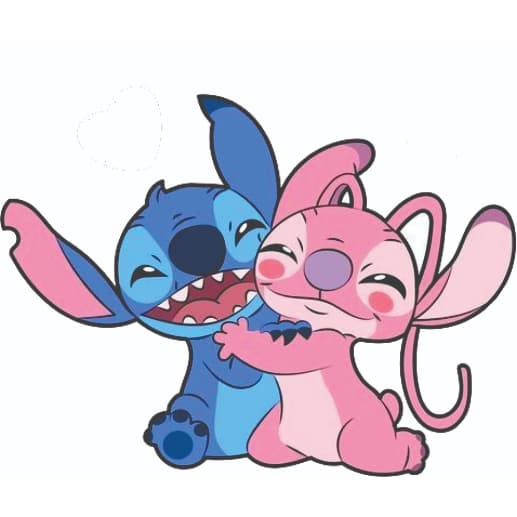 STITCH E ANGEL SENTADOS JUNTOS 60CM