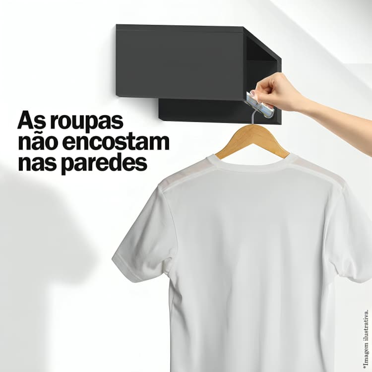 Cabideiro Dicarlo Arara de Parede Sofisticado Resistente