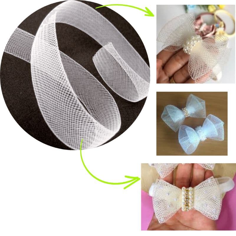 Fita Crinol Malha Trançada 38/ 22mm -Artesanato - PARA Laços e Tiaras Fita Estruturada Trançada Artesanato Tecido