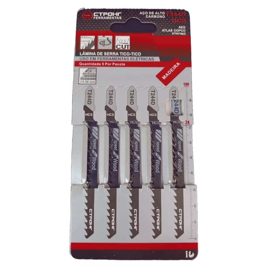 Kit 5 Lâminas de Serra Tico-Tico T244D Speed for Wood da CTPOHR