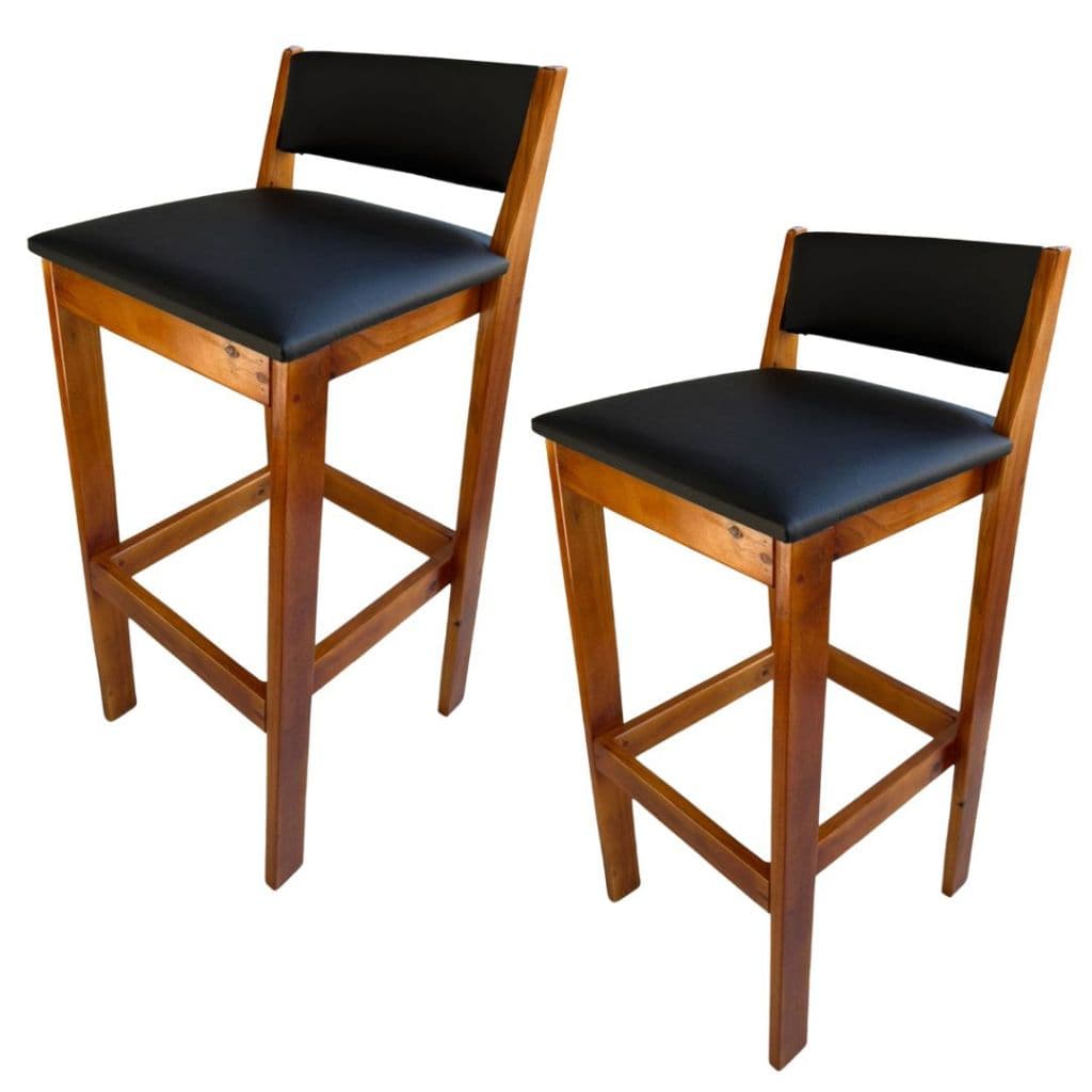 CORINO - Kit com 2 Banqueta Alta Venus Com Encosto Para Balcão Cozinha Área Gourmet Ilha - Belim Móveis