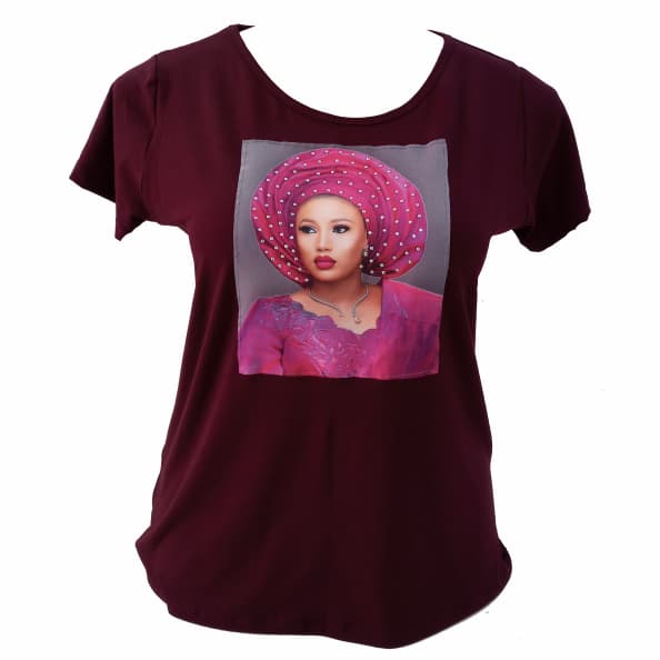 Blusa Plus Size Feminina Tamanho 40 ao 64 (M ao G10) Camiseta com Aplicação em Estampa Turbante Rosa