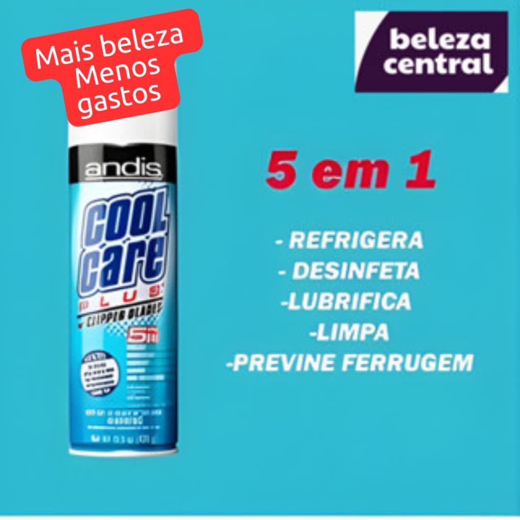 Spray Resfriador e Lubrificante Cool Care 5 em 1 Andis 540ml para Máquinas de Corte e Tosa