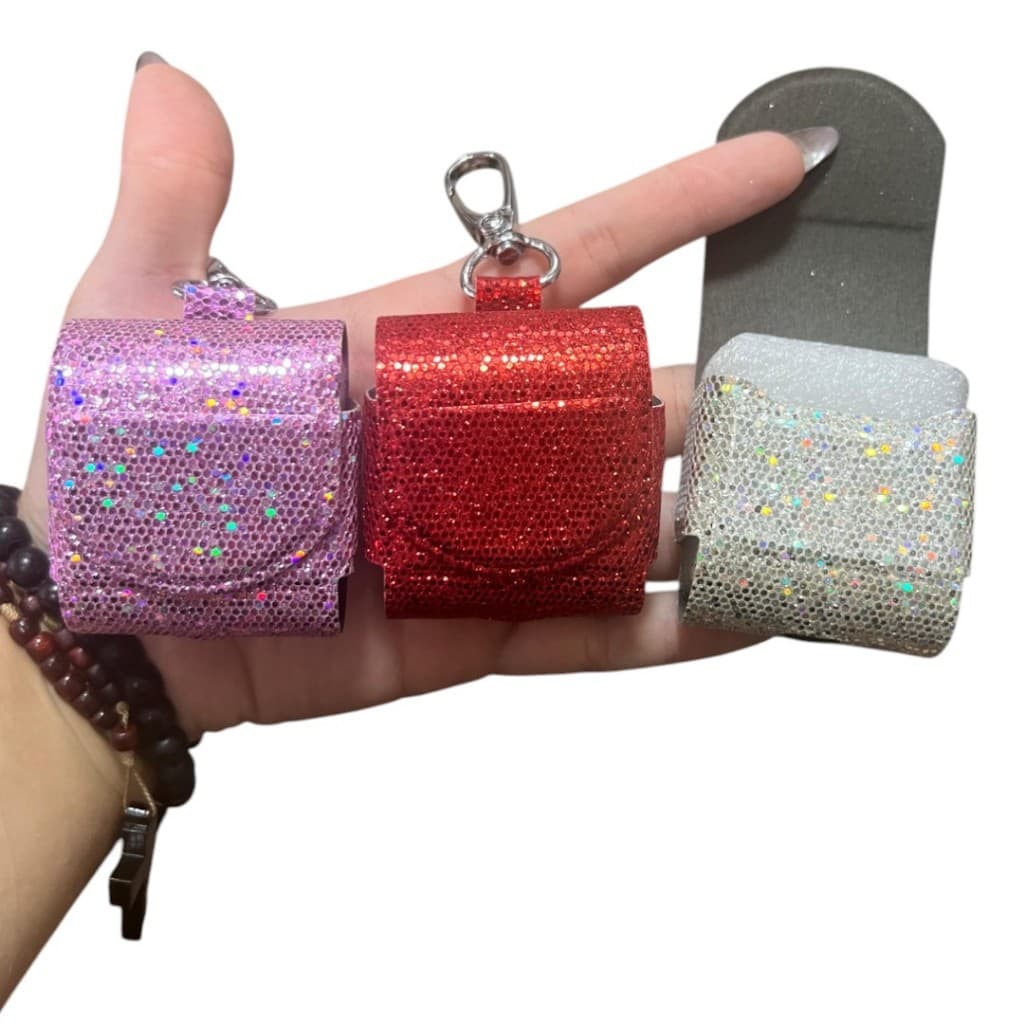 Case Capinha Para fone Bolsinha Chaveiro Para Fone De Ouvido Bluetooth Brilhante Cores Sortidas Cor Lisas KIT E UNIDADE