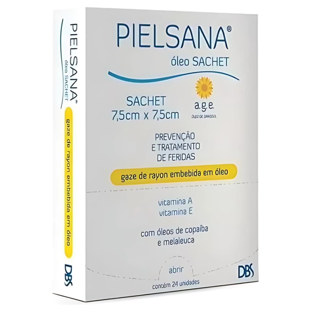 Curativo Pielsana Gaze De Rayon Óleo Age 7,5 x 7,5cm - C/24 Dbs