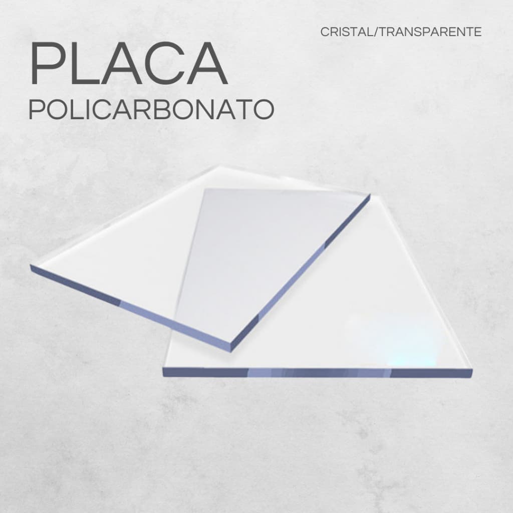 Placa Chapa de Policarbonato Compacto Cristal para Máquinas de Corte 22cm x 15cm, 22cm x 33cm