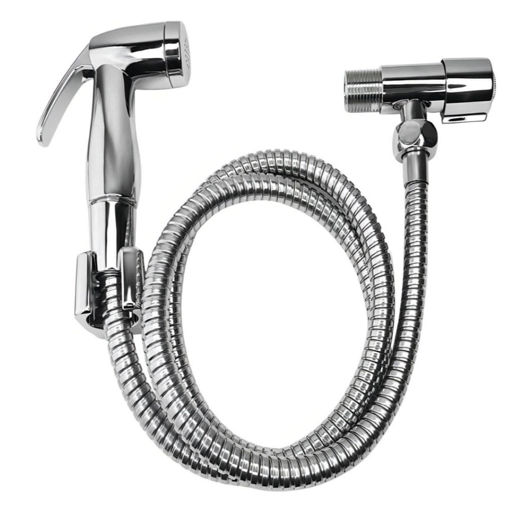 Ducha Higiênica Chuveirinho Bidê Abs Luxo Registro Metal Cromado 1/4 Completa