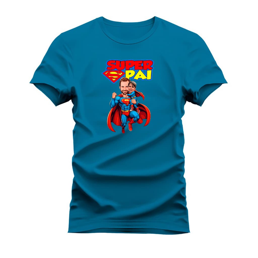 Camiseta Personalizada Super Pai E Super Filho Caricatura