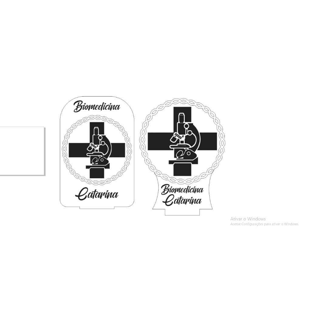 Luminária de mesa Biomedicina com nome personalizado, 16 cores USB e controle remoto