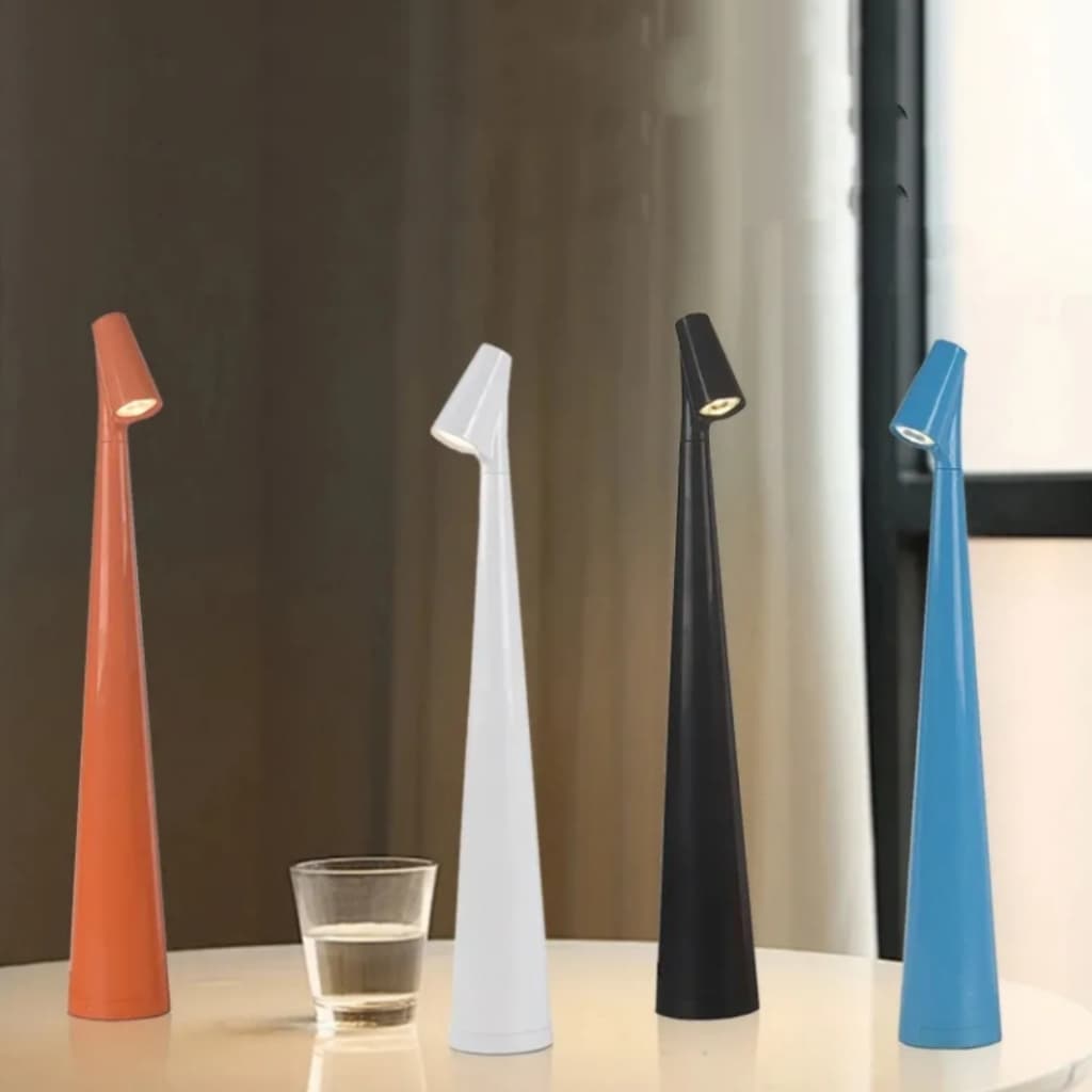 Luminária Abajur Focal Sem Fio à Bateria LED com Dimmer Chic Elegante Escritório Sala Quarto Mesa