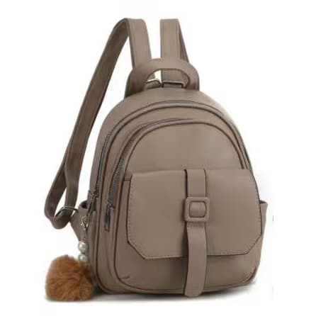 Mochila Bolsa Feminina Media Pequena Couro Sintético Com Chaveiro C-01