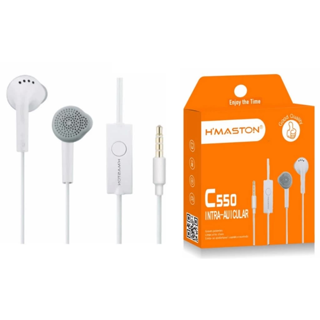 Fone De Ouvido Com Fio e Microfone Fone de ouvido para celular entrada de 3.5mm H'maston C550