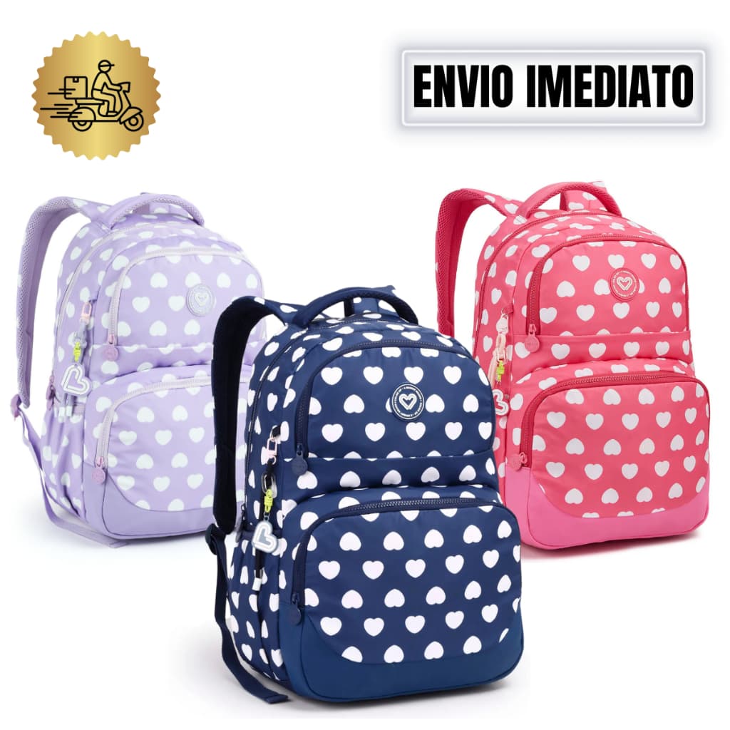 MOCHILA DE COSTAS 18" COLOR UP CORAÇÃO - SEANITE