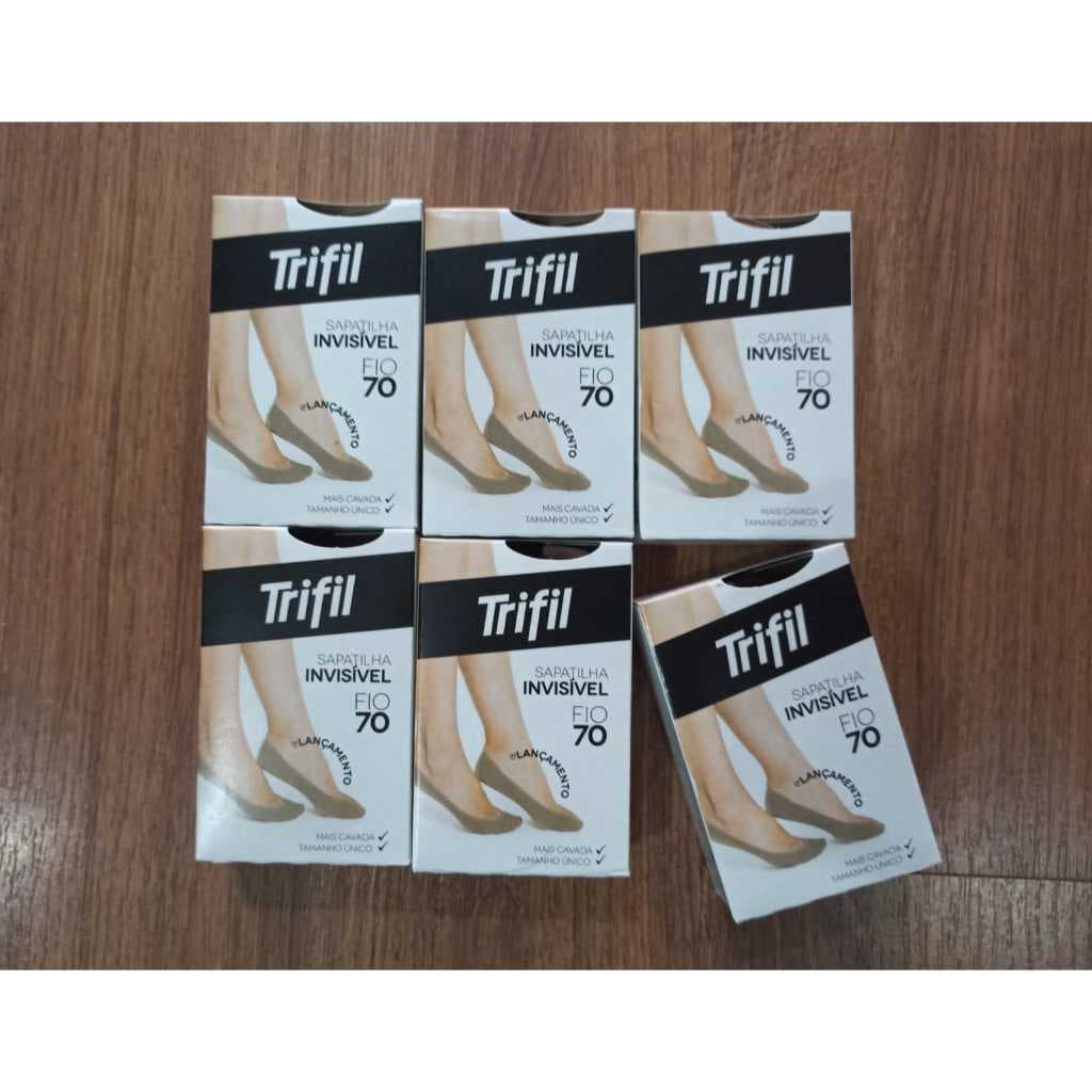 kit 6 sapatilha invisivel trifil fio 70