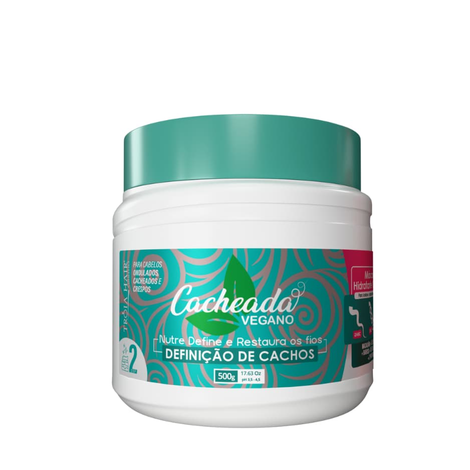 Máscara Hidratante Cacheada Vegana 500g - Troia Hair