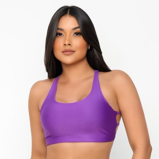 Top Fitness Feminino Costa Nua com Bojo Removível Alças Reforçadas Academia Yoga Premium