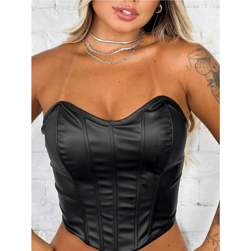 CROPPED FEMININO CORSELET COUTO COM BOJO BARBATANA TOMARA QUE CAIA TOP VERAO BALADA