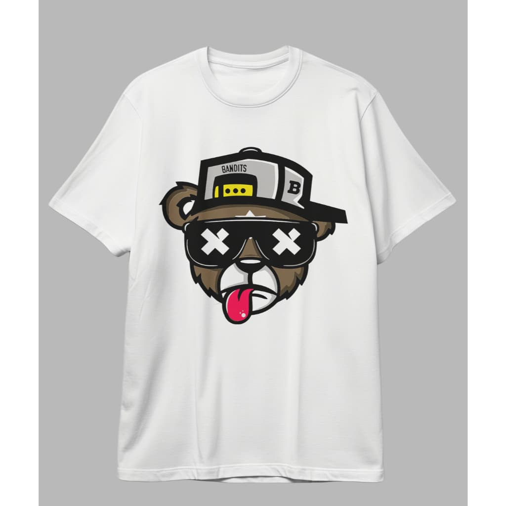 Camiseta Oversized Estampa Urso Casual Confortável Cores