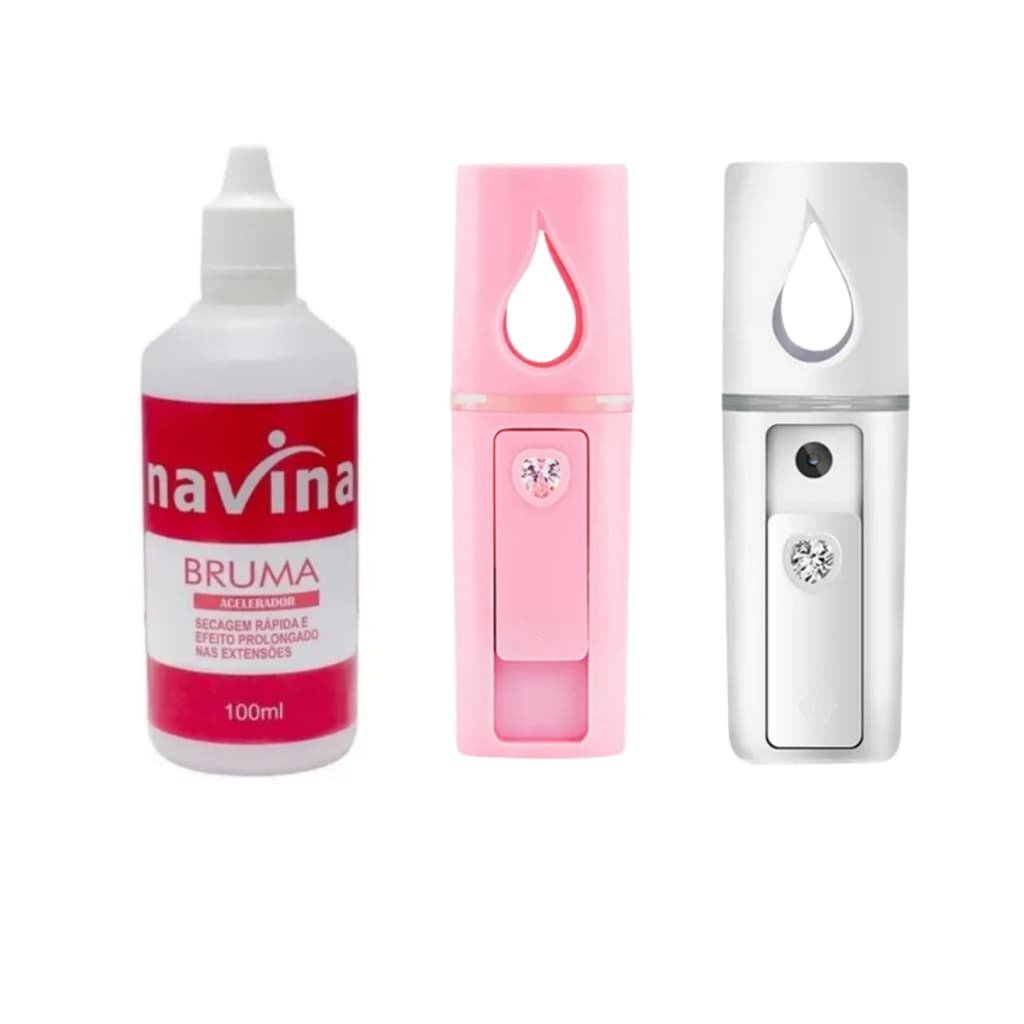 Kit NanoVaporizador Mister + Bruma Navina Alongamento de Cilios Lash