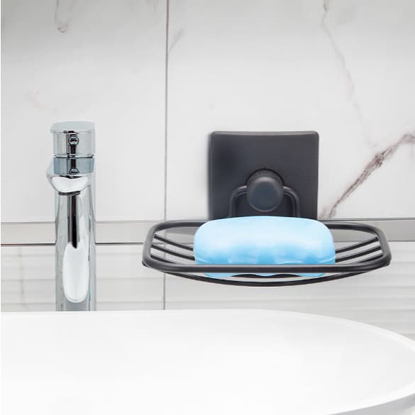 Porta Sabonete Saboneteira Dupla Face 3m Arthi Black Preto
