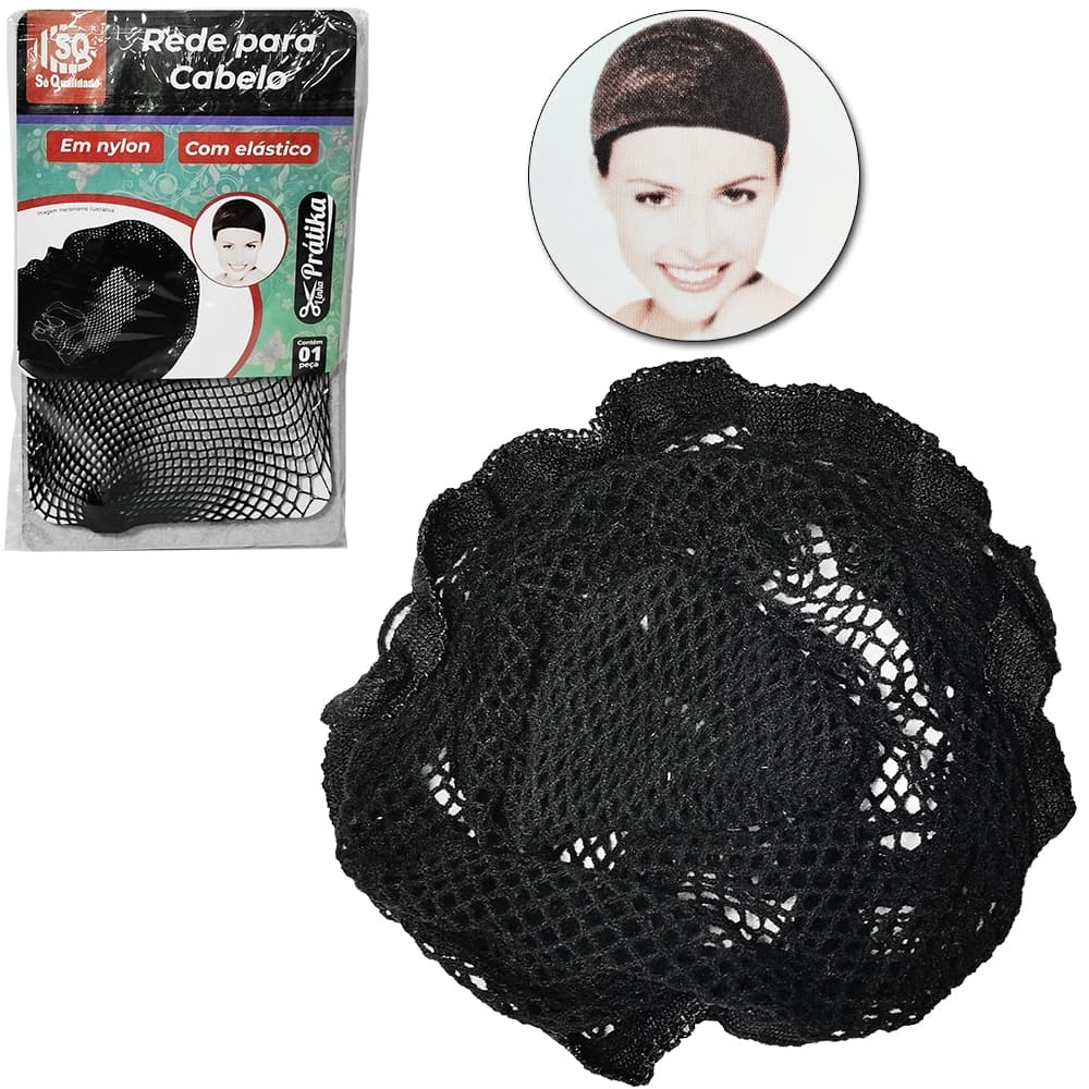 REDE PARA CABELO DE NYLON COM ELASTICO PRATIKA Código 2492408