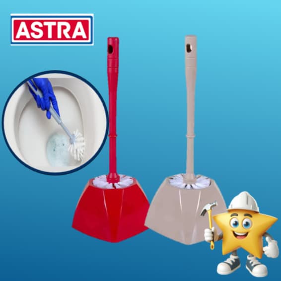 ESCOVA SANITÁRIA LIMPA VASO LIMPEZA BANHEIRO COM BASE QUADRADA ASTRA