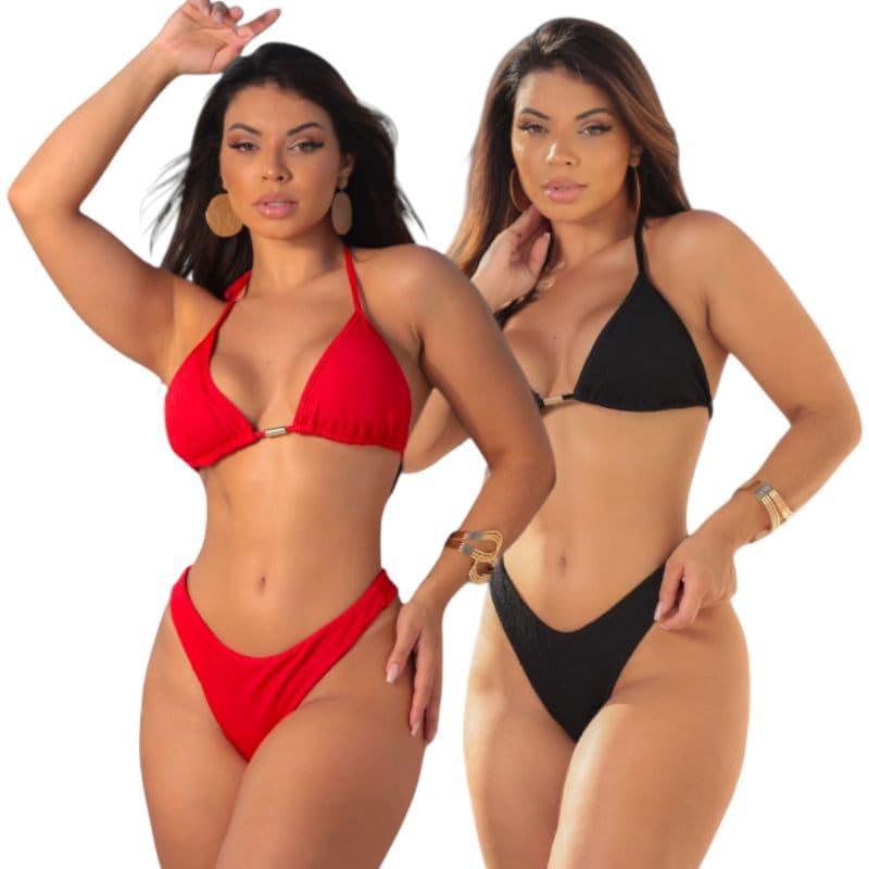 Biquíni Feminino Fio Duplo Canelado Com Bojo Removível Malibu