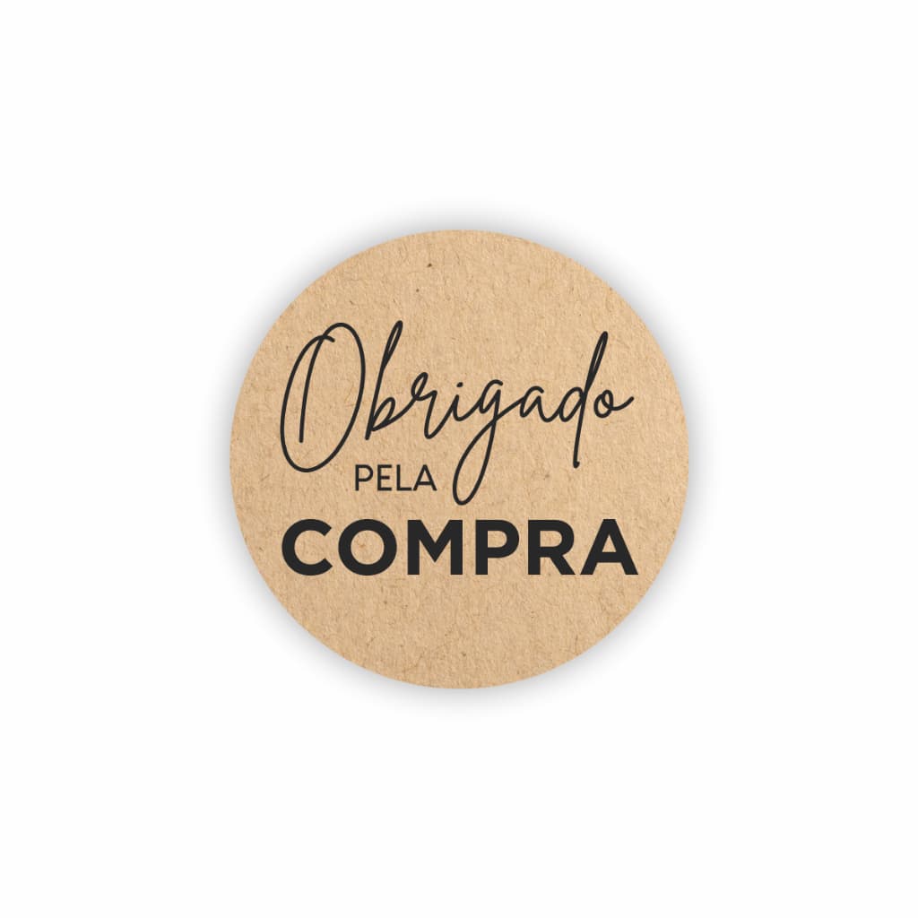 192 Etiquetas Adesivas Redonda 3x3cm Frase Pronta Cor Kraft