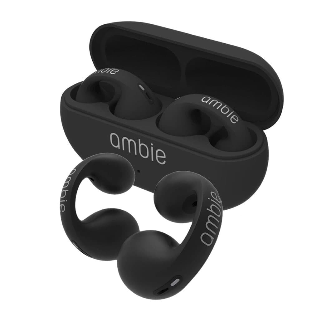 Fone De Ouvido Ambie Bluetooth Condução Óssea Sem Fio Par Tws Carregador Esportivo Corrida Academia