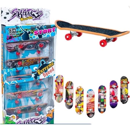 kit 5 Skates Dedo Profissional Fingerboard com Lixa Chave Truck Metal Rodinhas Brinquedo Criança Infantil