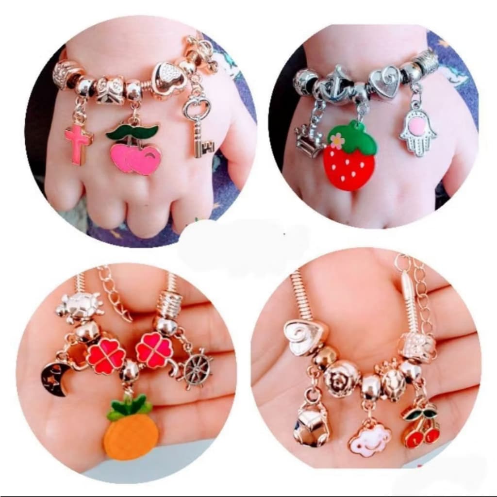 Pulseiras Infantil Menina Criança Delicada Com Berloques e Pingente